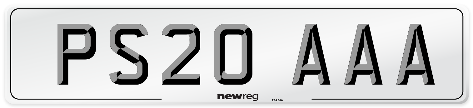 PS20 AAA Number Plate from New Reg